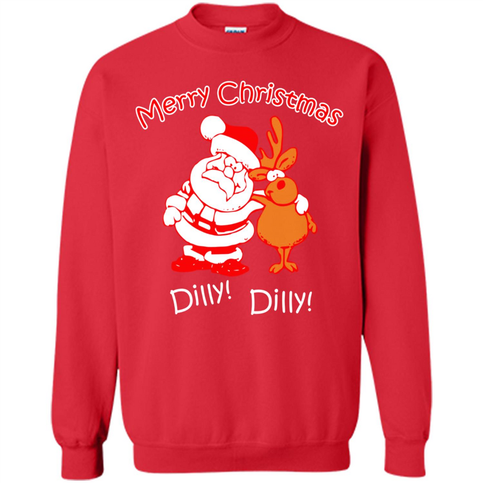 Christmas T-Shirt Santa And Reindeer Dilly Dilly - Sweatshirt