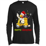 Funny Santa Christmas Chicken Shirt - Merry Chickmas - Canvas Long Sleeve T-Shirt