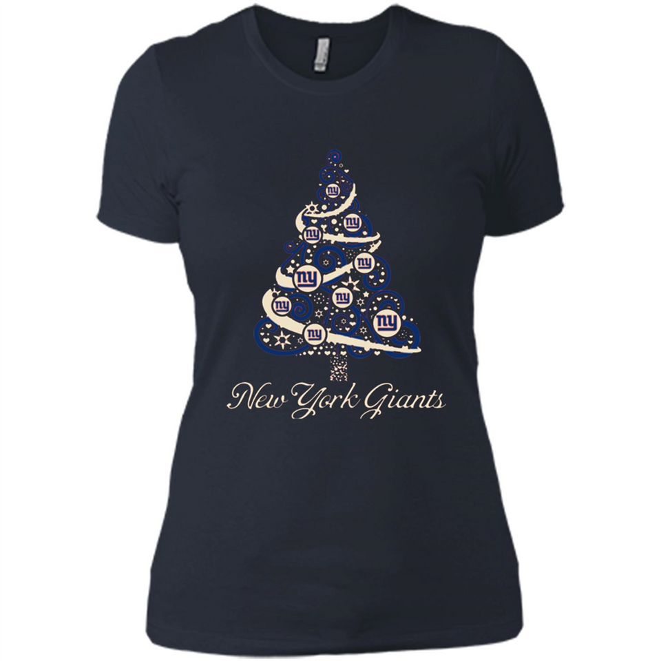 New York Giants NFL Football Team Logo Christmas Tree T-Shirt - Ladies' Boyfriend T-Shirt