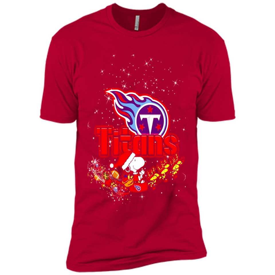 Snoopy Christmas Tennessee Titans - Premium Short Sleeve T-Shirt