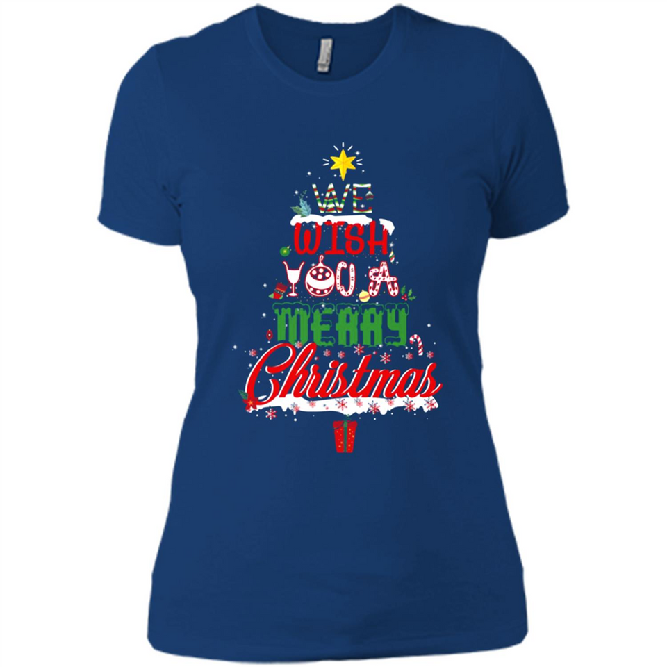We Wish You A Merry Christmas Funny Pine Gift Sleeve - Ladies' Boyfriend T-Shirt