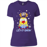 Minion Anaheim Ducks Ugly Christmas Sweater Let it Snow - Ladies' Boyfriend T-Shirt