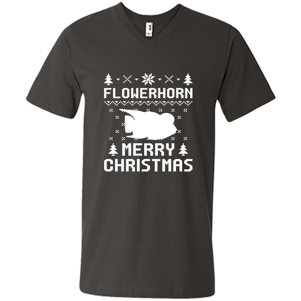 Flowerhorn Christmas T-shirt, Ugly Christmas Sweater - Men's V-Neck
