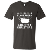Flowerhorn Christmas T-shirt, Ugly Christmas Sweater - Men's V-Neck