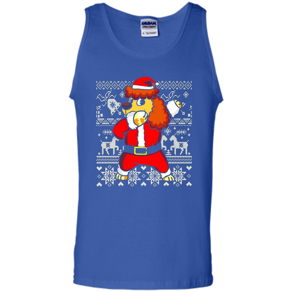 Dabbing Poodle Santa Christmas Holiday Sweatshirt - Tank Top