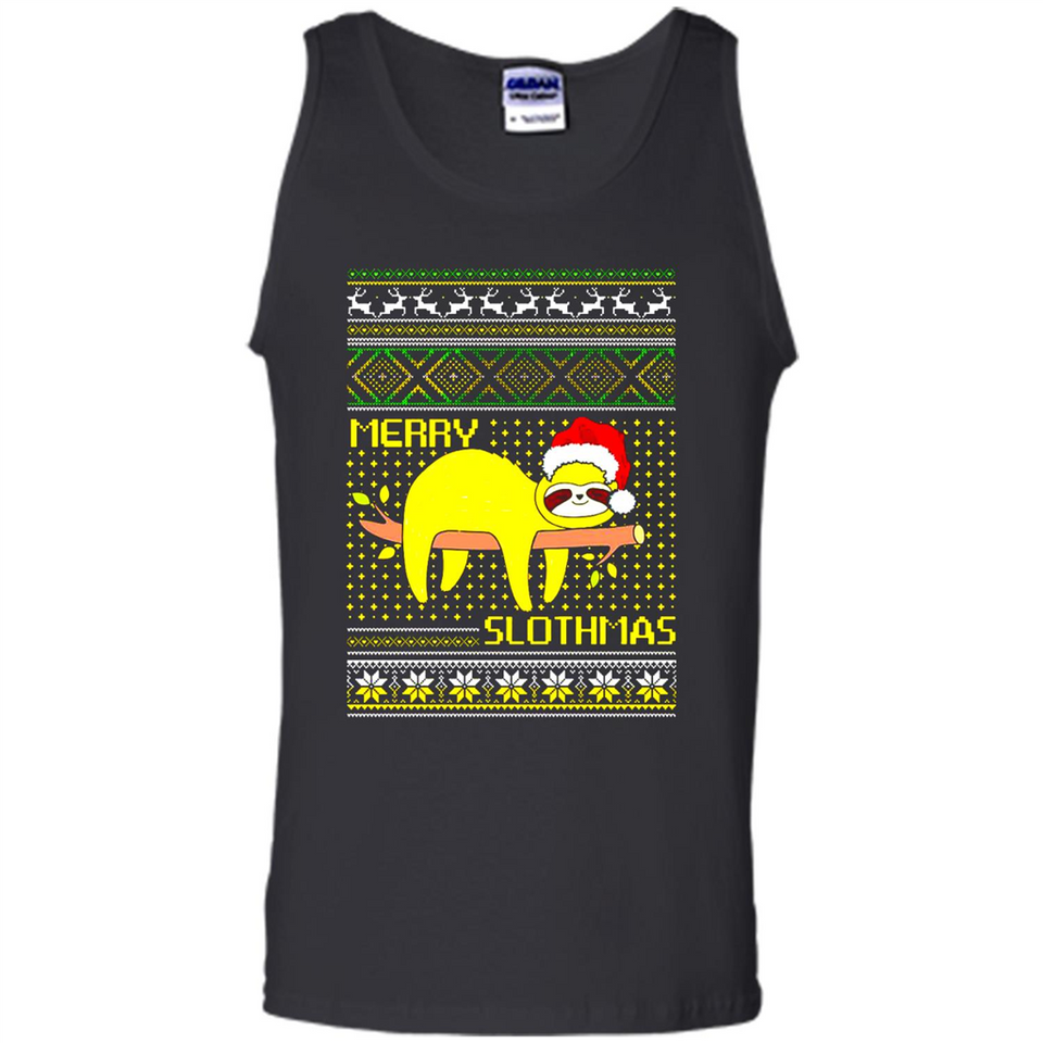 Merry Slothmas Sloth Christmas Sweater PINGPONG - Tank Top