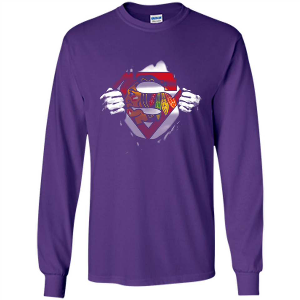 Chicago Blackhawks And Superman Fans - Long Sleeve T-Shirt