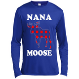 Nana Moose Funny Christmas Plaid Buffalo T-Shirt - Canvas Long Sleeve T-Shirt