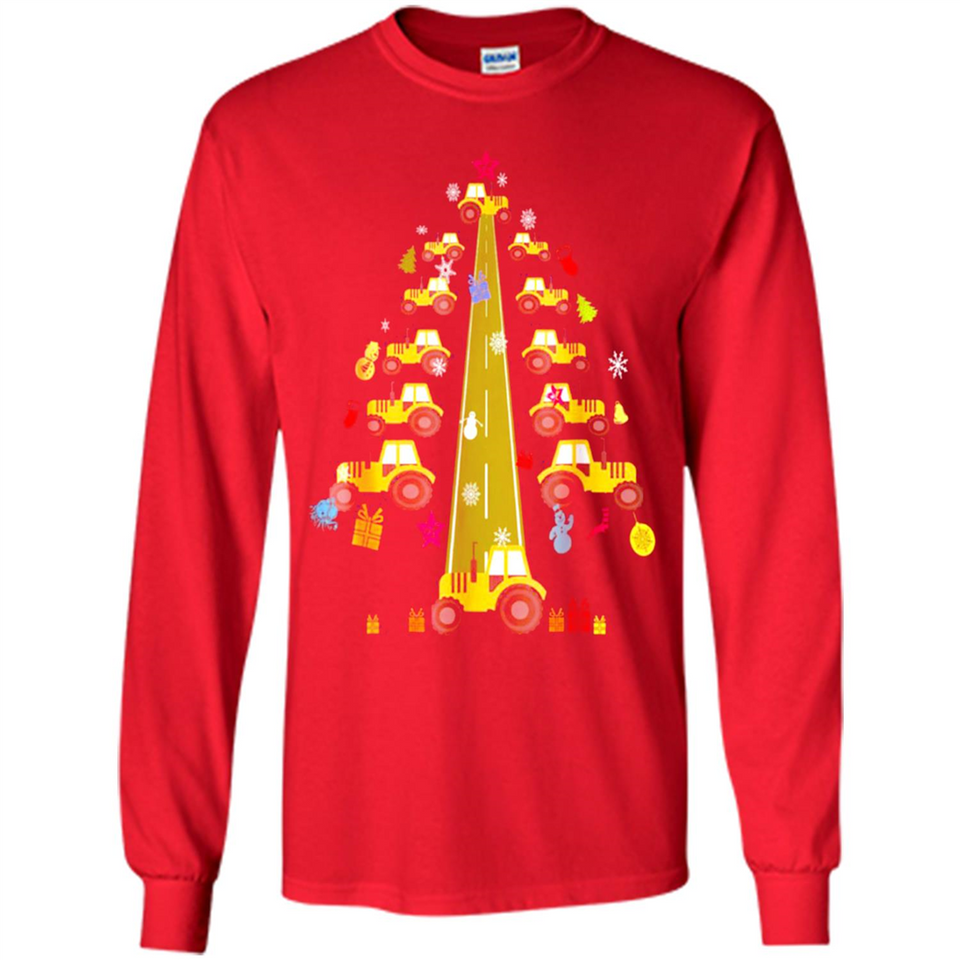 Tractor Car Christmas Tree T-shirt For Drivers