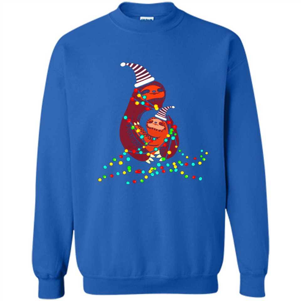 Christmas Lights Sloth Long Sleeve Santa Sloth - Sweatshirt