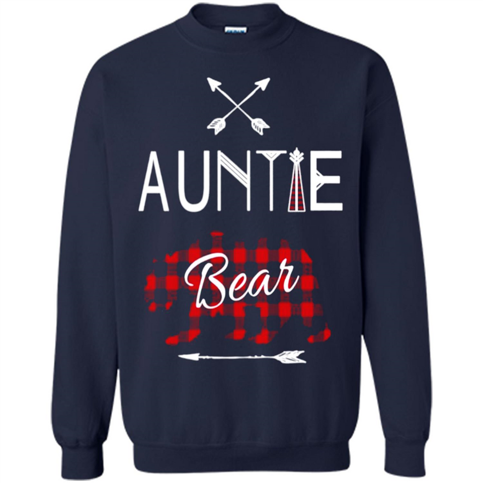 Aunt Shirt Buffalo Plaid Family Camp Bear Tee - Sweatshirt