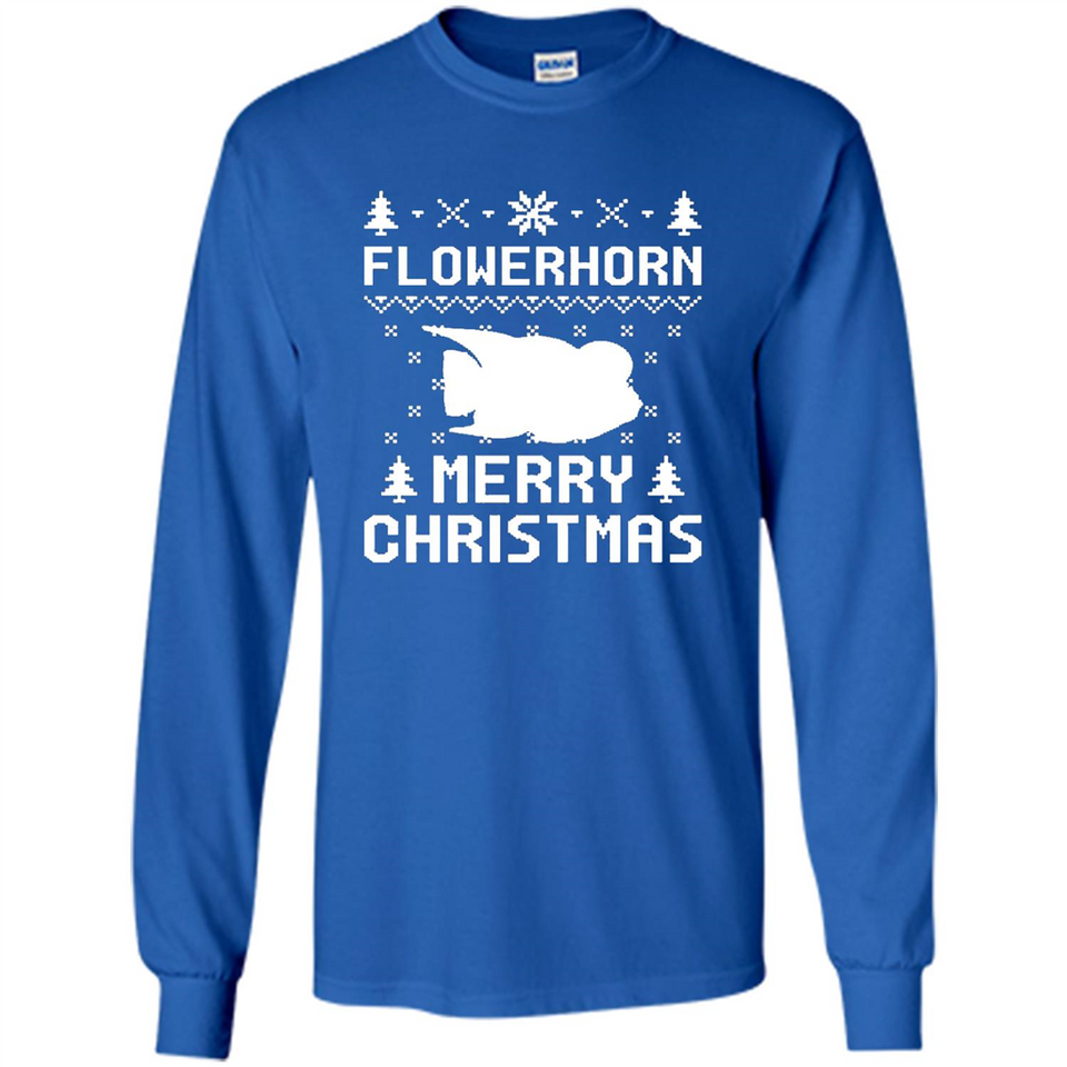 Flowerhorn Christmas T-shirt, Ugly Christmas Sweater - Long Sleeve T-Shirt