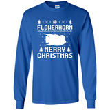 Flowerhorn Christmas T-shirt, Ugly Christmas Sweater - Long Sleeve T-Shirt