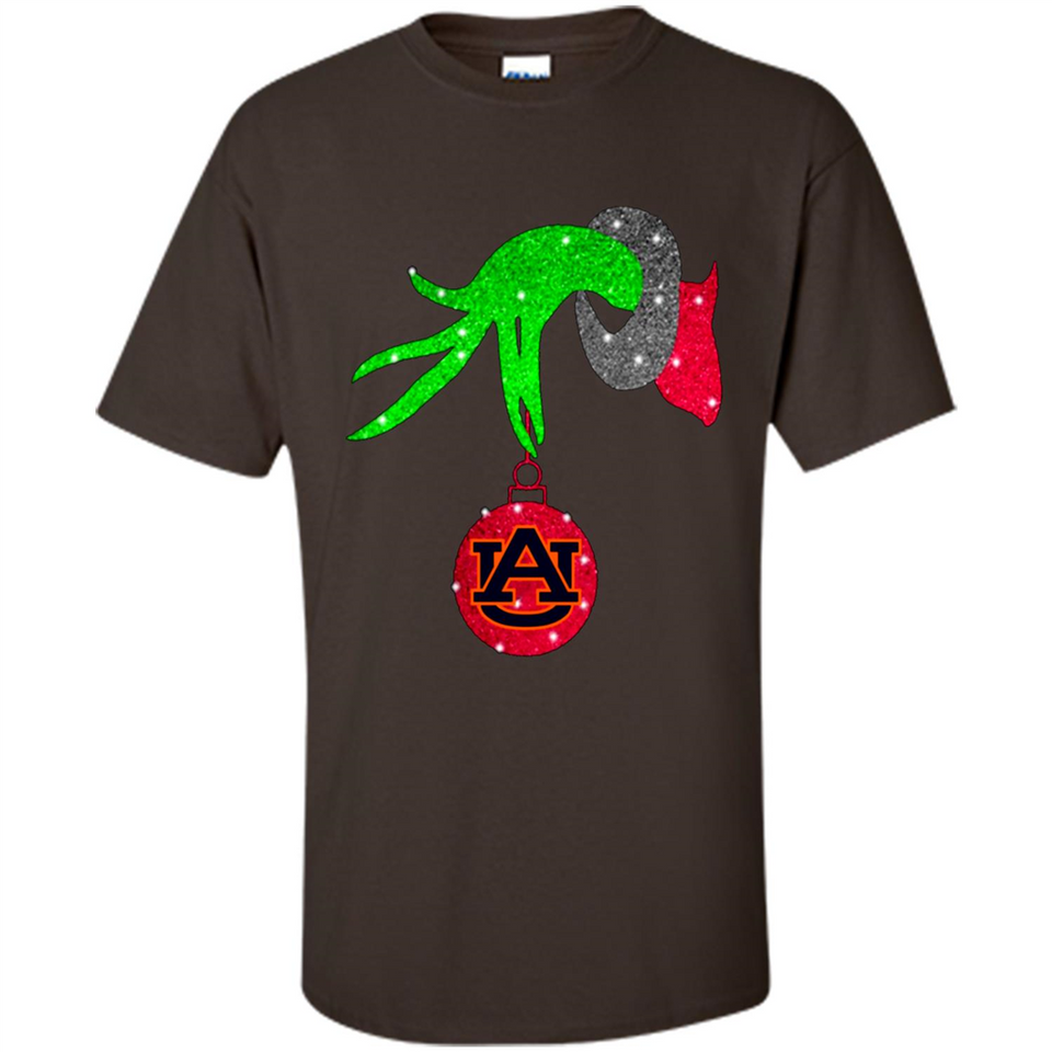 GRINCH HAND HOLDING AUBURN TIGERS GLITTER CHRISTMAS PINGPONG