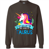 Unicorns are born in Taurus Birthday Rainbow Gift Ladies Custom