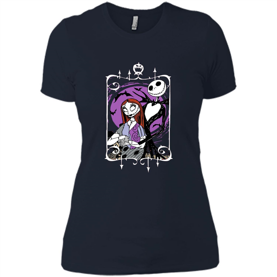 Disney Nightmare Before Christmas Jack And Sally T-Shirt - Ladies' Boyfriend T-Shirt