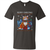 Christmas Ugly Sweater Cat With Christmas Meowy Chritstmas - Men's V-Neck