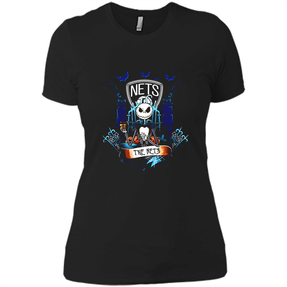 Brooklyn Nets Halloween The Nightmare Before Christmas - Ladies' Boyfriend T-Shirt