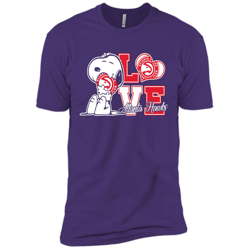 Snoopy loves NBA Atlanta Hawks - Premium Short Sleeve T-Shirt