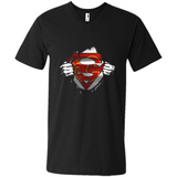 Calgary Flames And Superman Fans - Men's V-Neck