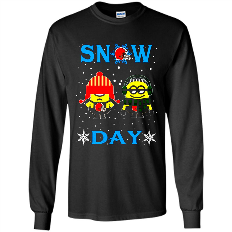 Snow Day Shirt For Cleveland Browns Vs Minion Fans pingpong
