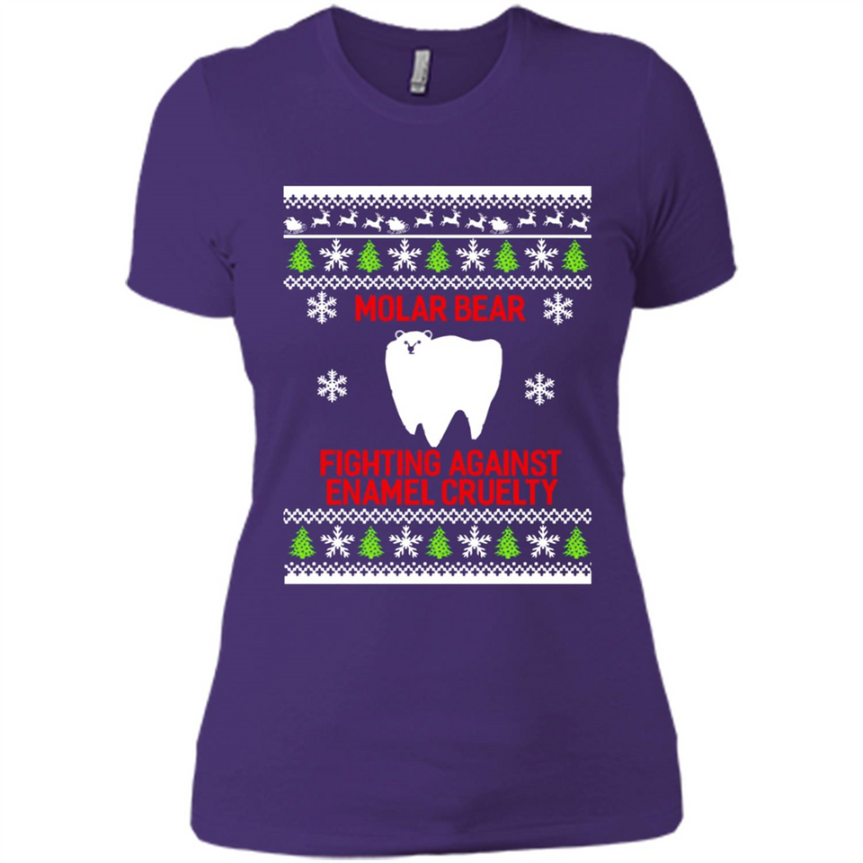 Molar bear fighting against enamel cruelty Christmas - Ladies' Boyfriend T-Shirt