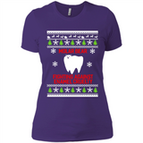Molar bear fighting against enamel cruelty Christmas - Ladies' Boyfriend T-Shirt