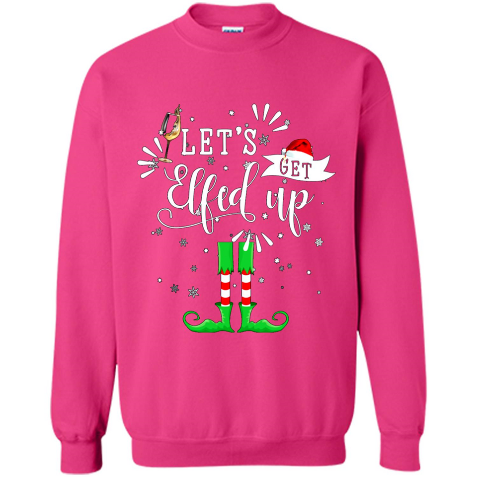 Let's Get Elfed Up Funny Drinking Wine Christmas Elf PINGPONG
