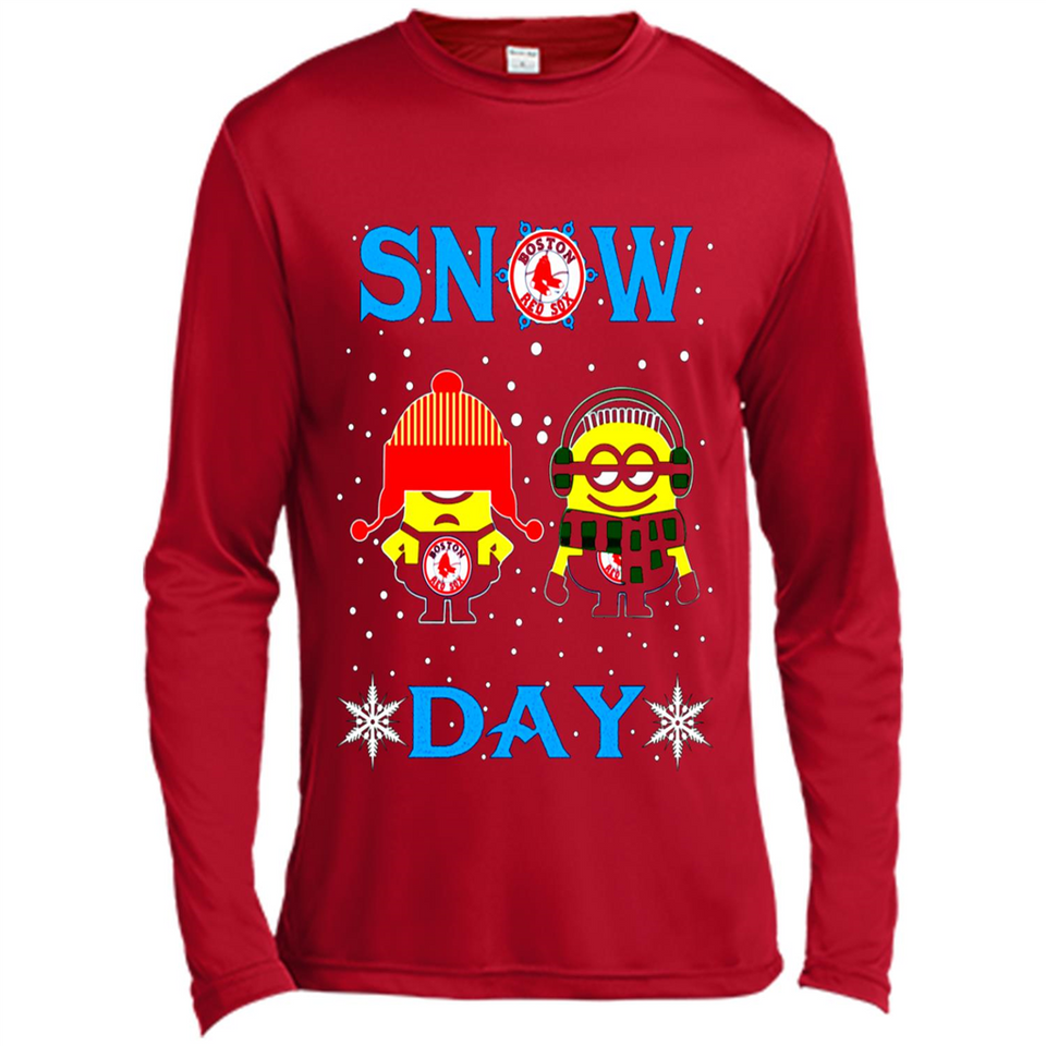 Snow Day Shirt For Boston Red Sox Vs Minion Fans pingpong