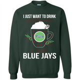 I Just Want To Drink Hot Chocolate & Watch Toronto Blue Jays Ugly Christmas Sweater PINGPONG