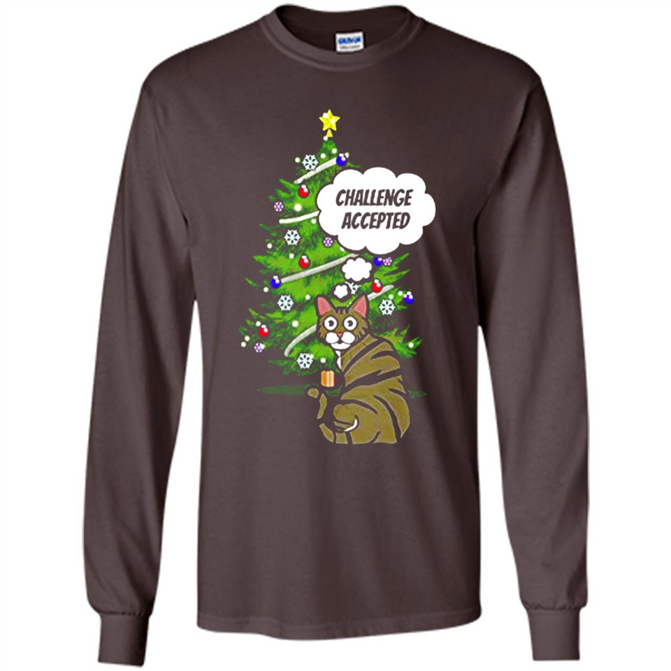 Christmas Tree Cat Long Sleeve Christmas Shirt for Cat Lover - Long Sleeve T-Shirt