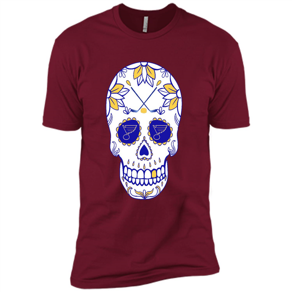 St. Louis Blues Hockey Sugar Skull Day of the Dead