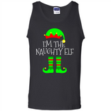 Matching Family Christmas Shirt Funny I'm The Naughty Elf Black mugs PINGPONG - Tank Top