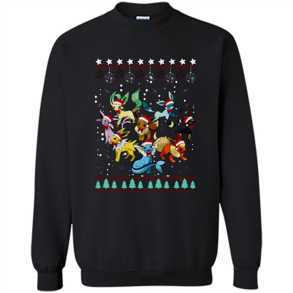 Pokemon Eeveelutions Ugly Christmas Sweater Perfect Christmas PINGPONG