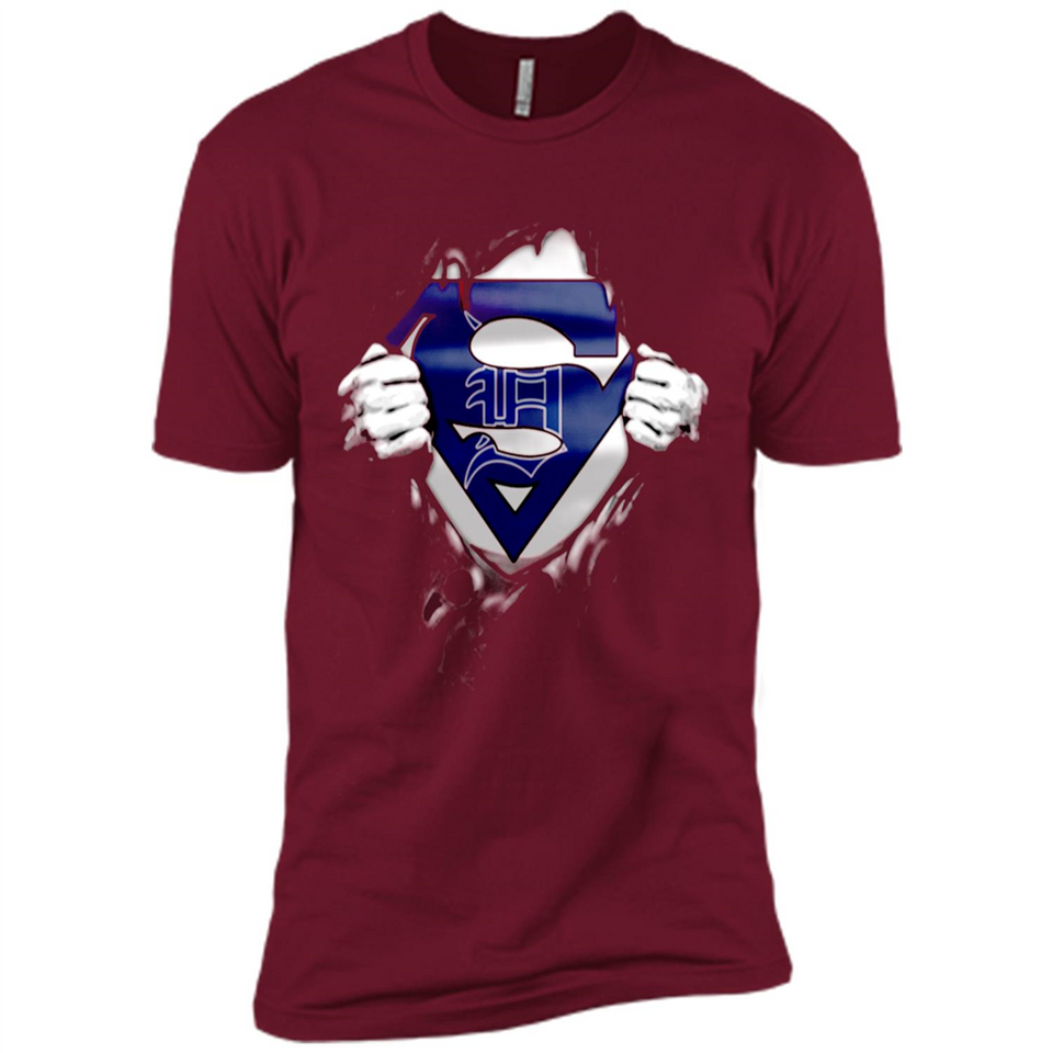 Detroit Tigers And Superman Fans - Premium Short Sleeve T-Shirt