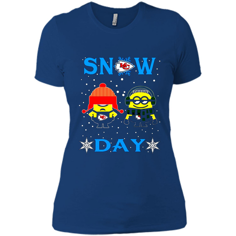 Snow Day Shirt For Kansas City Chiefs Vs Minion Fans Cotton pingpong