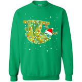 Christmas Lights Sloth Wearing Santa Hat Funny Xmas - Sweatshirt