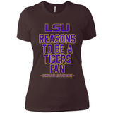 Reasons to be a LSU Tigers Fan Complete List on Back - Funny - Ladies' Boyfriend T-Shirt