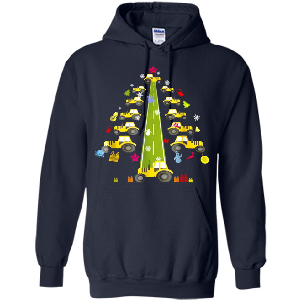 Tractor Car Christmas Tree T-shirt For Drivers
