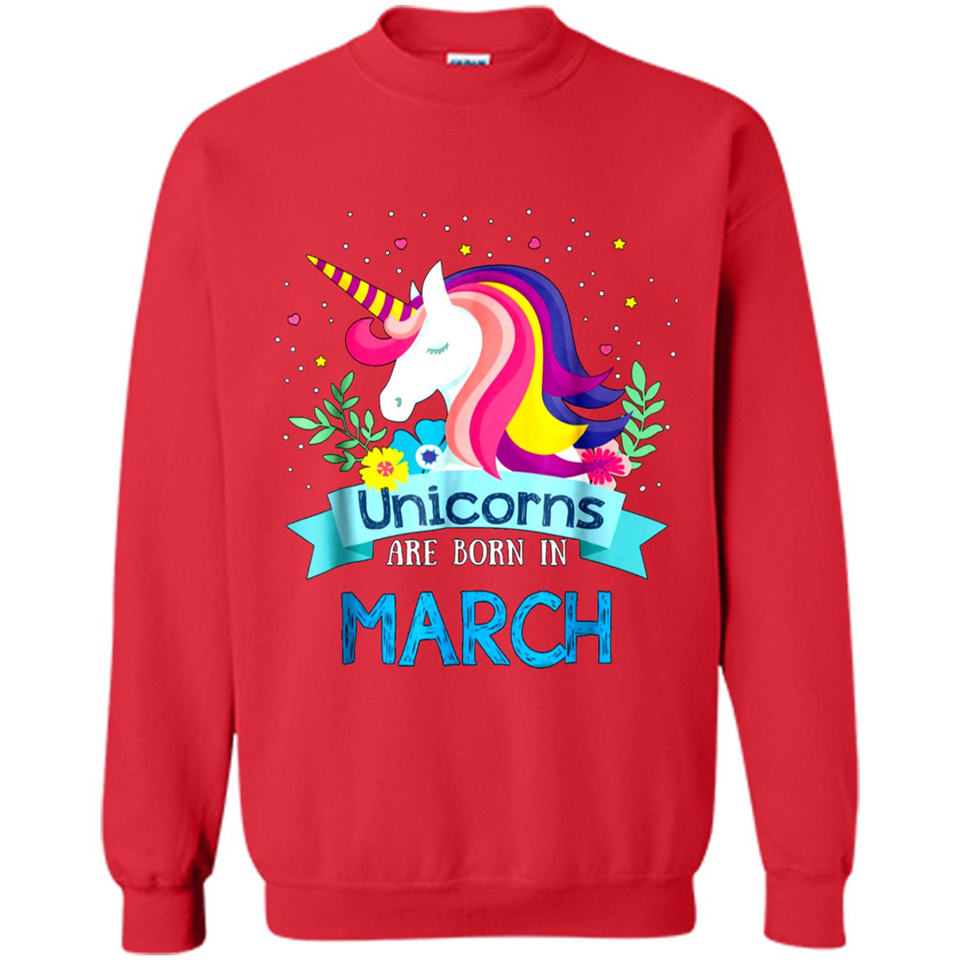Unicorns are born in March Birthday Rainbow Gift Ladies Custom