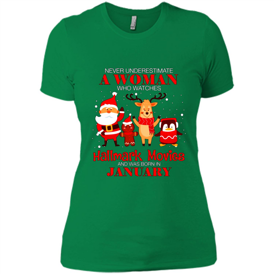 Never Underestimate A January Woman Watches Hallmark Movies Sweatshirt PINGPONG