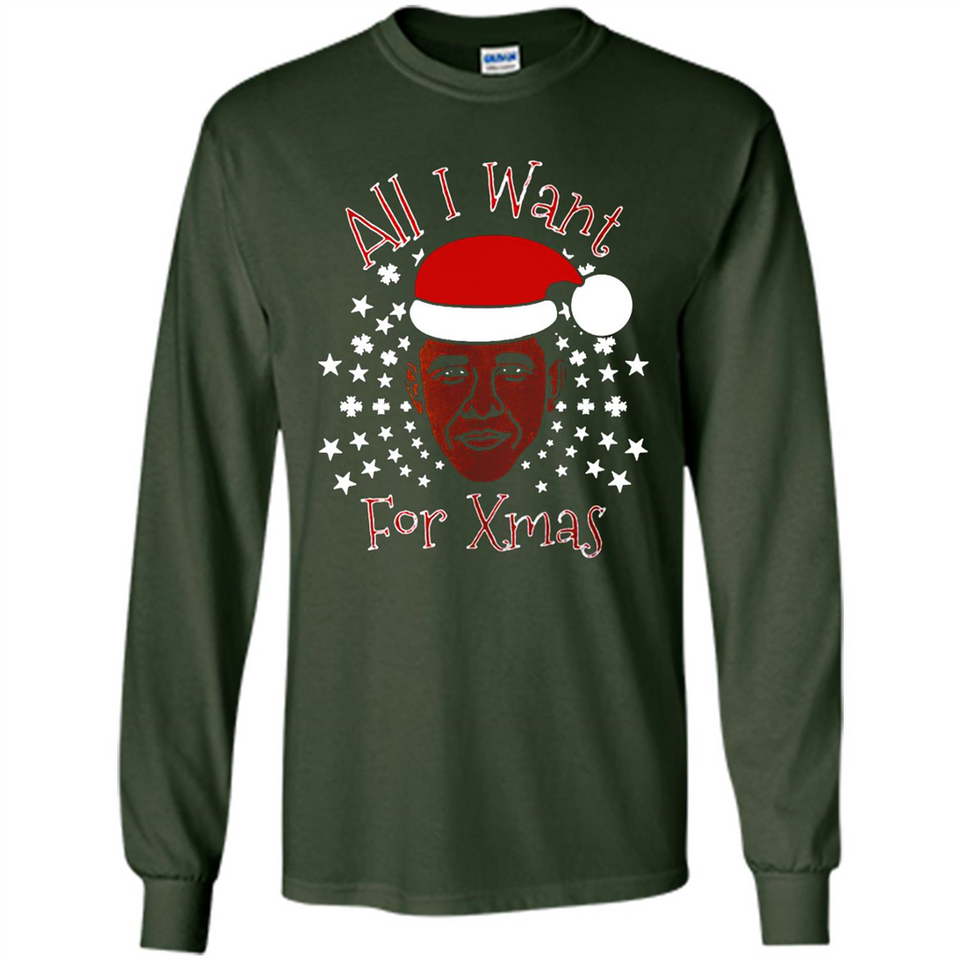 Obama All I Want For Xmas T Shirt PINGPONG - Long Sleeve T-Shirt