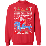 Ugly Christmas Santa Riding Dolphin - Sweatshirt
