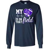 Northwestern Wildcats Football My Heart is on that Field - Long Sleeve T-Shirt