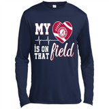 Alabama Crimson Football My Heart is on that Field - Canvas Long Sleeve T-Shirt