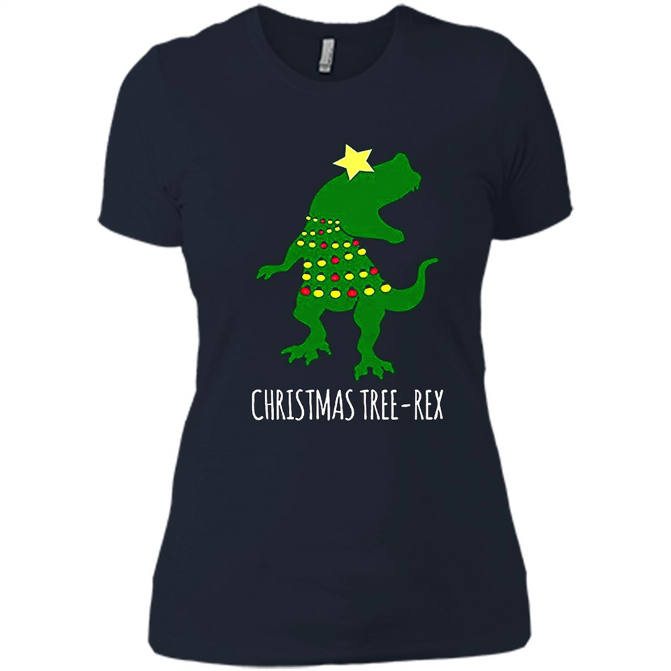 Christmas Tree Rex - Ladies' Boyfriend T-Shirt