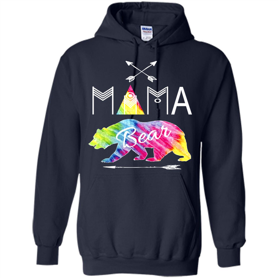 Mama Bear Shirt Tie Dye Family Vacation & Camping Tee - Hoodie