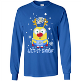 Minion Anaheim Ducks Ugly Christmas Sweater Let it Snow - Long Sleeve T-Shirt