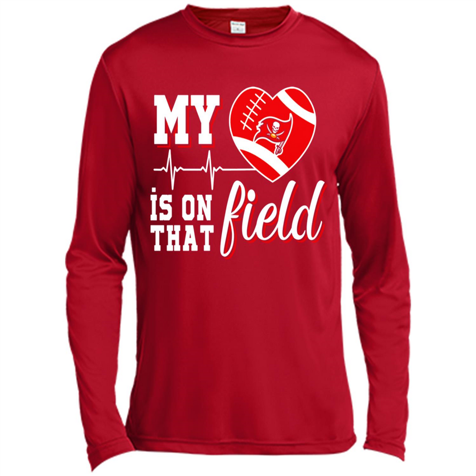 Tampa Bay Buccaneers Football My Heart is on that Field - Canvas Long Sleeve T-Shirt
