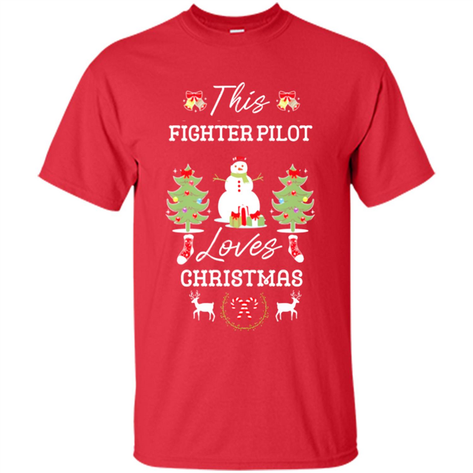 This Fighter Pilot Loves Christmas Tree Shirt with Snowman